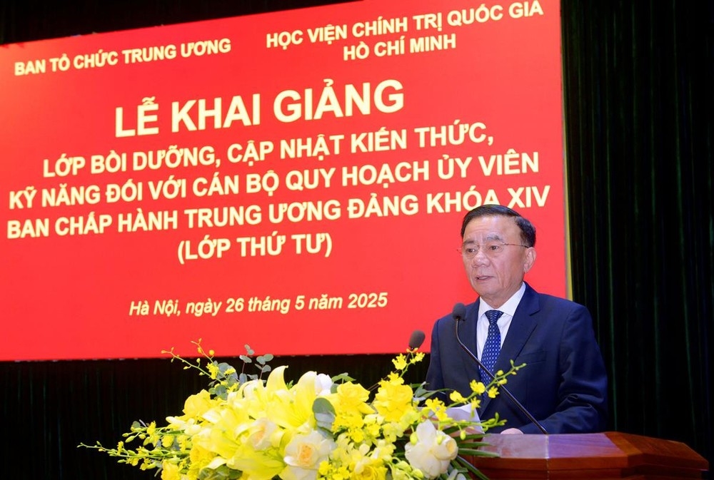 Thường trực Ban Bí thư Trần Cẩm Tú phát biểu tại buổi lễ. Ảnh: TTXVN