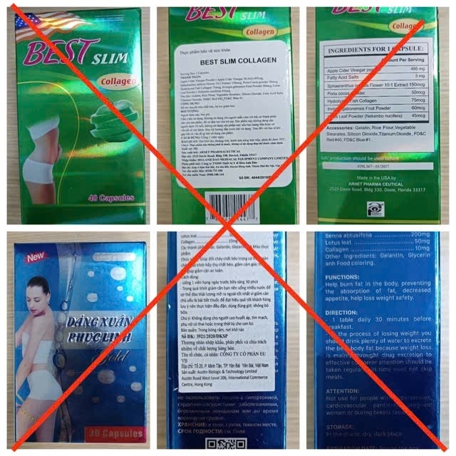 02 sản phẩm có chứa chất cấm sibutramine 