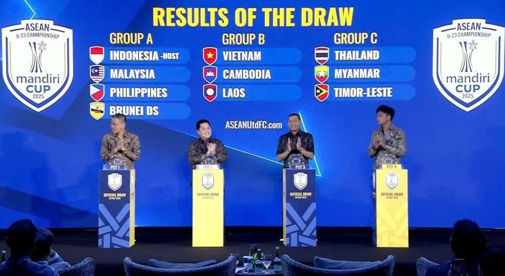 Kết quả bốc thăm chia bảng giải U23 Đông Nam Á 2025 (Ảnh VFF)