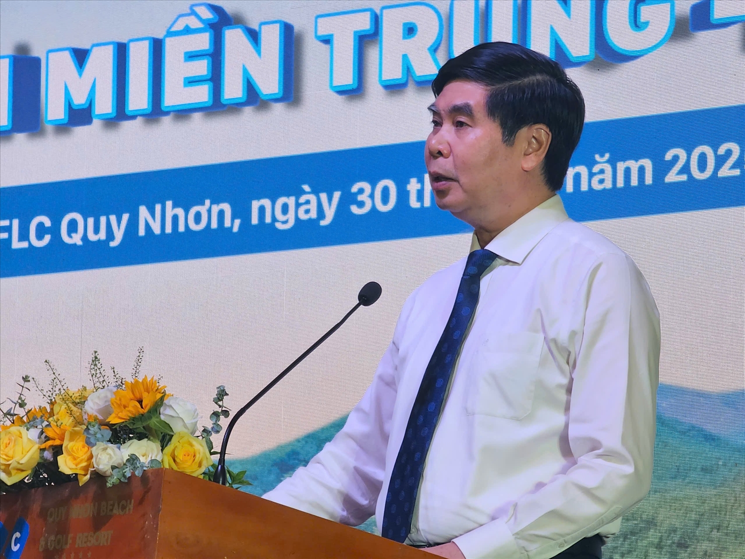 Ông Lâm Hải Giang, Phó Chủ tịch UBND tỉnh Bình Định phát biểu tại Hội nghị