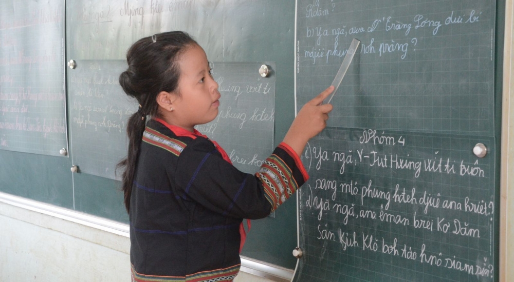 Tại nhiều địa phương như Sơn La, Đắk Lắk, Lào Cai, Trà Vinh, chương trình dạy học tiếng dân tộc được triển khai bài bản, thu hút hàng ngàn học sinh DTTS tham gia. 
