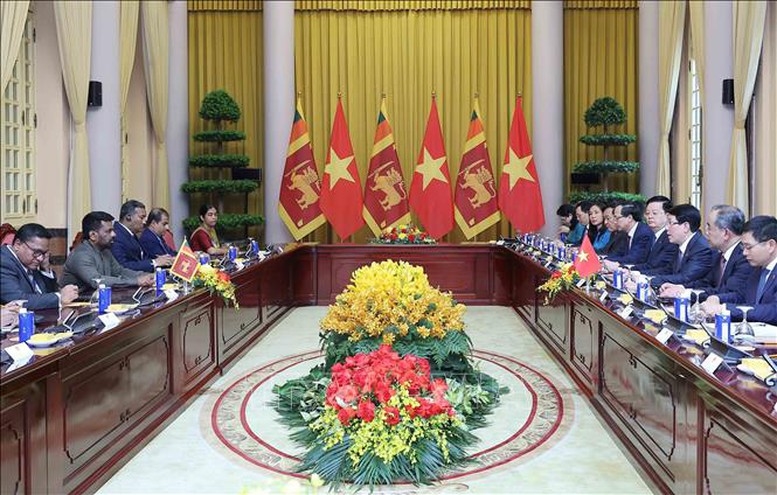 Chủ tịch nước Lương Cường hội đàm với Tổng thống Sri Lanka Anura Kumara Dissanayaka - Ảnh: TTXVN