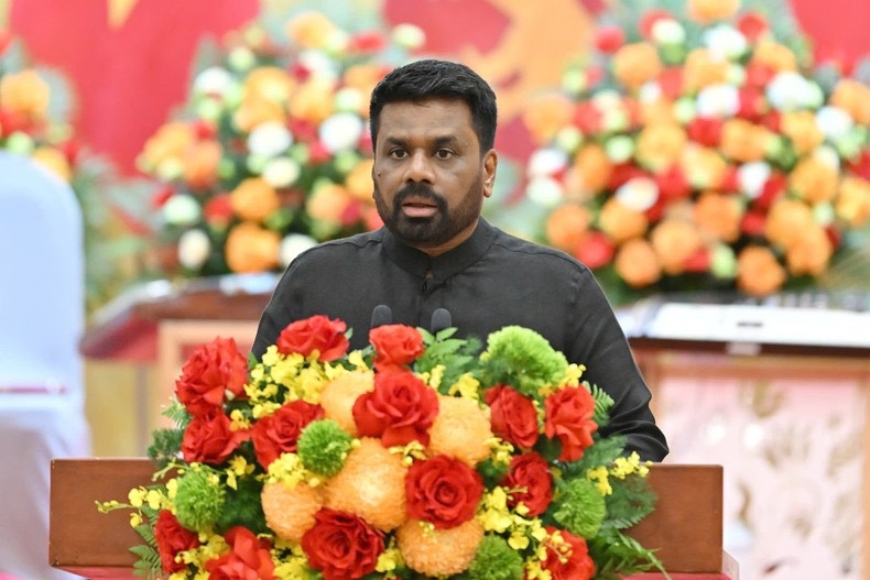 Tổng thống Sri Lanka phát biểu đáp từ.