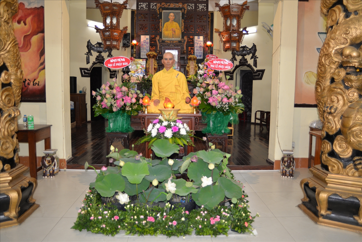 Tượng Bố Tát Thích Quảng Đức được thờ tại chùa Quán Thế Âm, quận Phú Nhuận, TP. Hồ Chí Minh