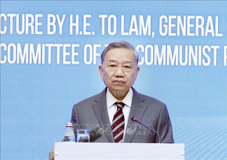 Tổng Bí thư Tô Lâm phát biểu về chính sách tại Học viện Hành chính Công trực thuộc Tổng thống Kazakhstan