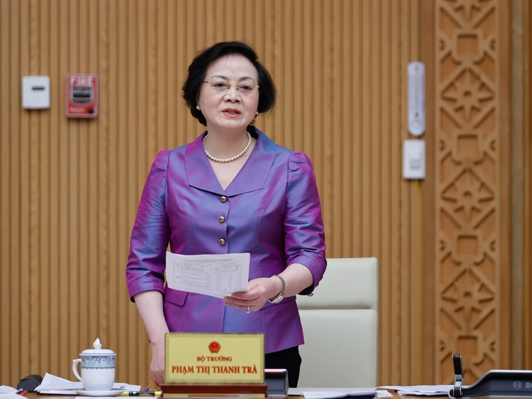 Bộ trưởng Bộ Nội vụ Phạm Thị Thanh Trà phát biểu tại Phiên họp - Ảnh: VGP/Nhật Bắc