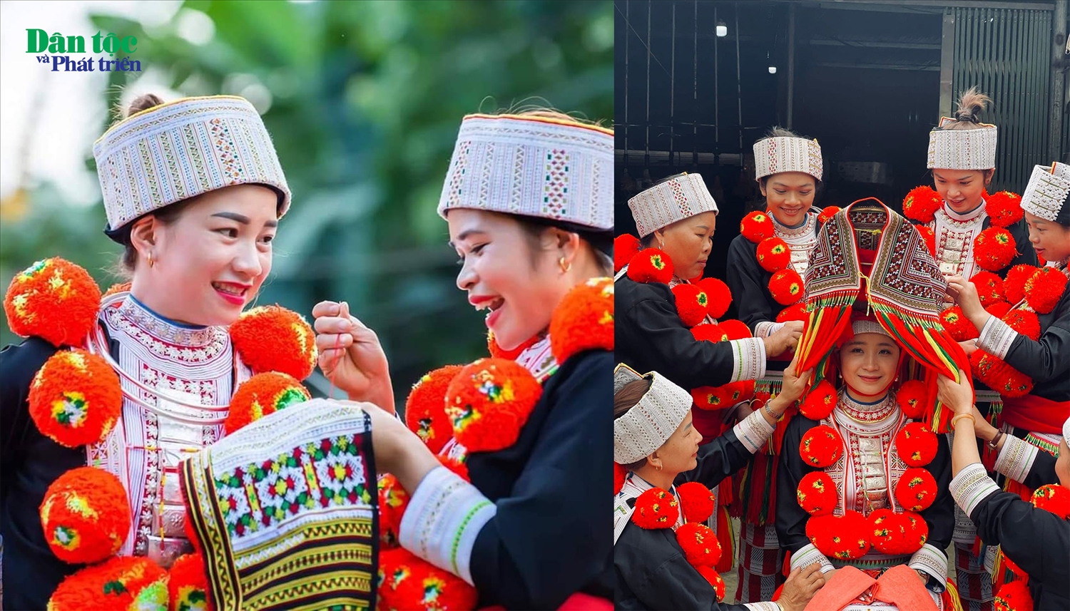 Nghệ thuật trang trí trên trang phục truyền thống của người Dao đỏ, Di sản văn hóa phi vật thể quốc gia năm 2019 do chính những người phụ nữ làm nòng cốt (Ảnh: Triệu Thị Nhất)