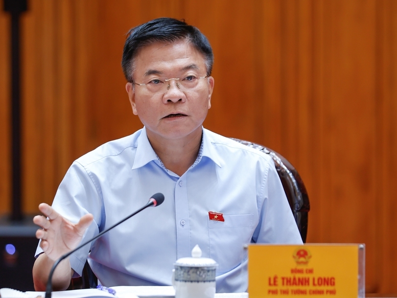 Phó Thủ tướng Lê Thành Long phát biểu tại cuộc họp - Ảnh: VGP/Nhật Bắc