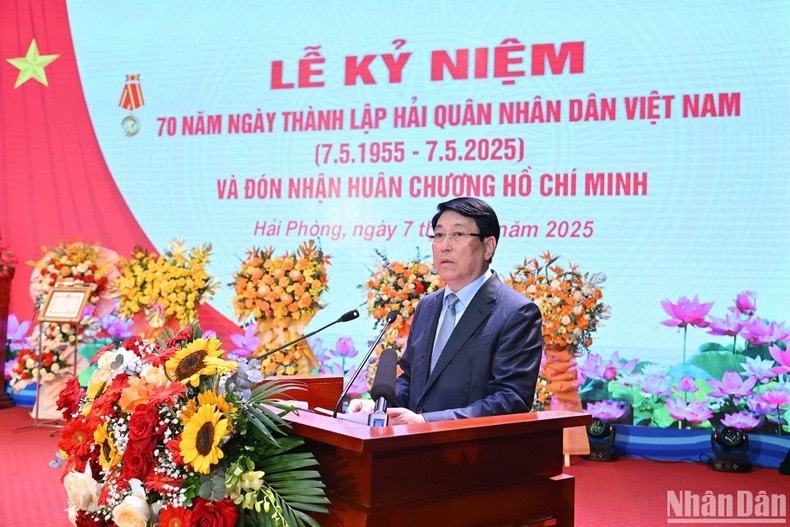Chủ tịch nước Lương Cường phát biểu tại buổi lễ.