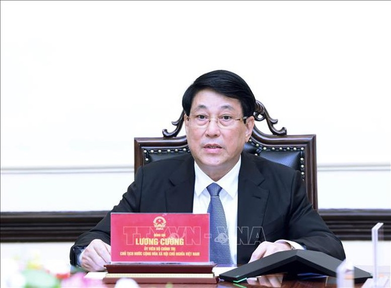 Chủ tịch nước Lương Cường khẳng định Việt Nam ủng hộ các chính sách phát triển của Hàn Quốc và tin tưởng dưới sự lãnh đạo của Tổng thống, đất nước Hàn Quốc sẽ tiếp tục phát triển phồn vinh, nhân dân hạnh phúc; vai trò và vị thế quốc tế của Hàn Quốc ngày càng được tăng cường - Ảnh: TTXVN