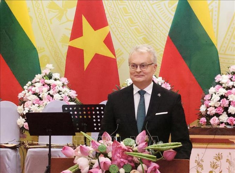 Tổng thống Gitanas Nauseda cho rằng chuyến thăm chính thức của Đoàn đại biểu cấp cao Lithuania lần này cũng là cơ hội để hai bên chia sẻ và khơi dậy tiềm năng hợp tác to lớn giữa hai nước trên nhiều lĩnh vực - Ảnh: TTXVN