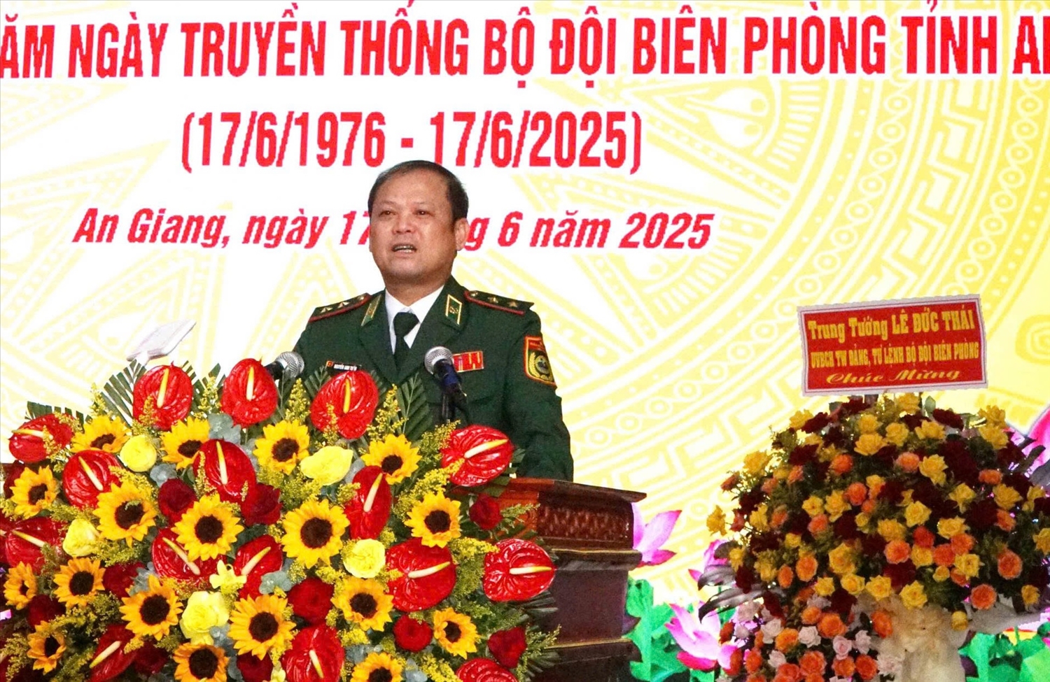 Trung tướng Nguyễn Anh Tuấn, Chính uỷ BĐBP phát biểu tại buổi lễ 