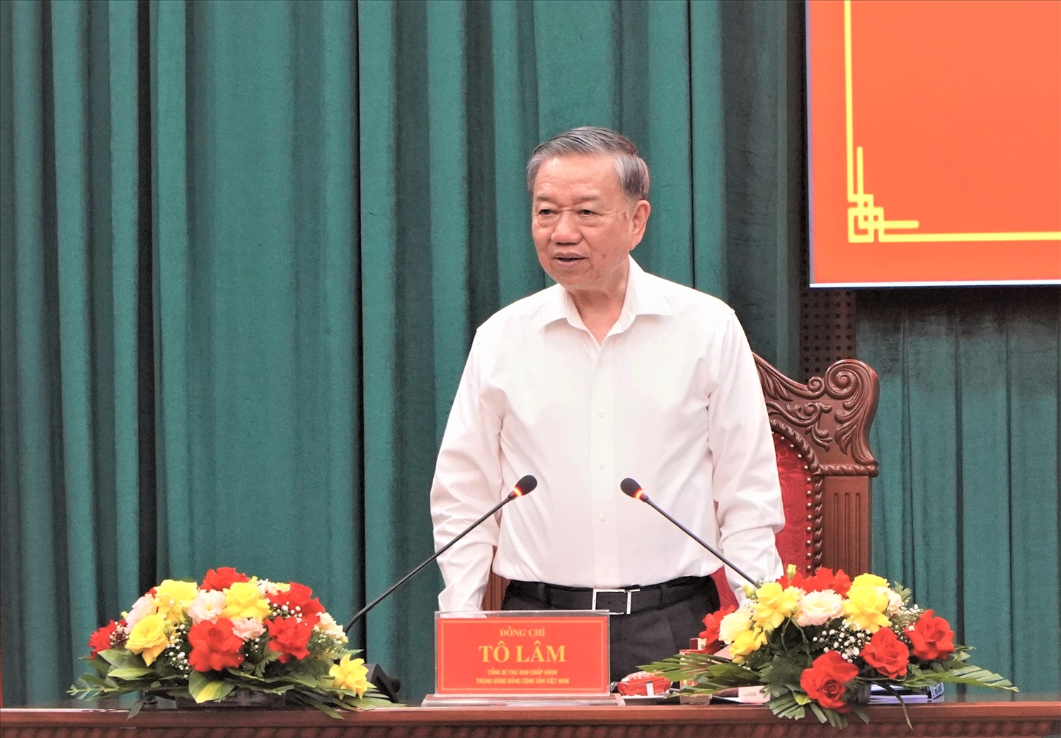 Tổng Bí thư Tô Lâm phát biểu tại buổi làm việc với Ban Thường vụ Tỉnh ủy Kon Tum và Thường trực Tỉnh ủy Quảng Ngãi 