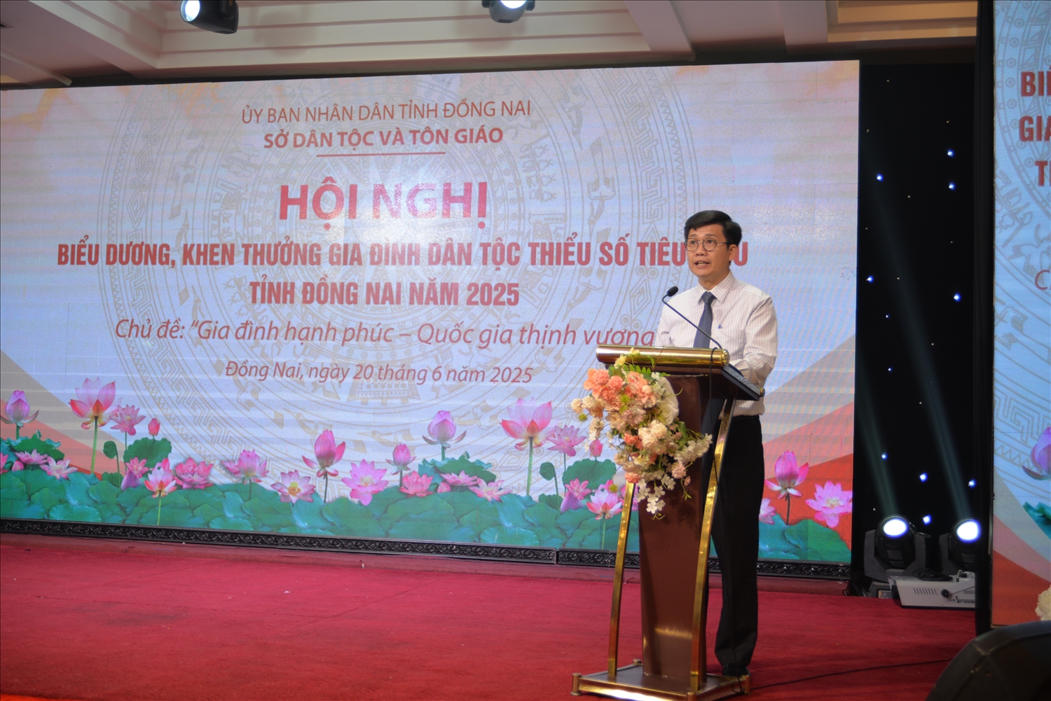 Phó Giám đốc Sở Dân tộc và Tôn giáo tỉnh Đồng Nai Trần Đức Hoà, phát biểu khai mạc