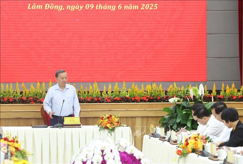 Tổng Bí thư đề nghị, tỉnh Lâm Đồng mới khẩn trương xây dựng lại quy hoạch tổng thể phát triển kinh tế - xã hội giai đoạn mới