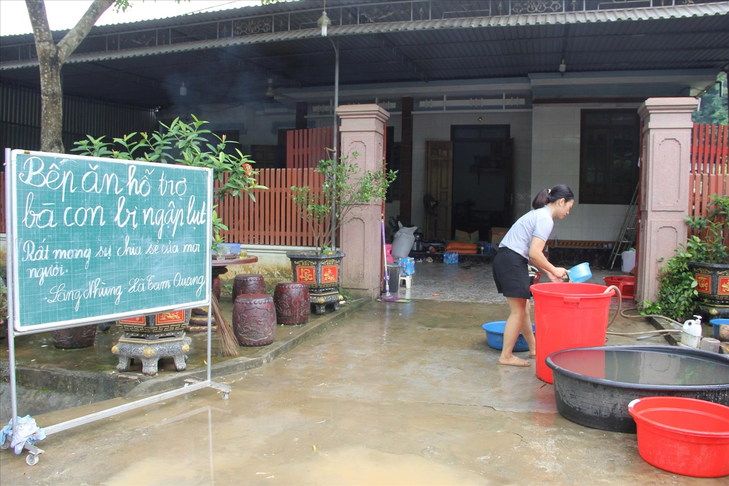 Vị trí bếp ăn ở Làng Nhùng xã Tam Quang