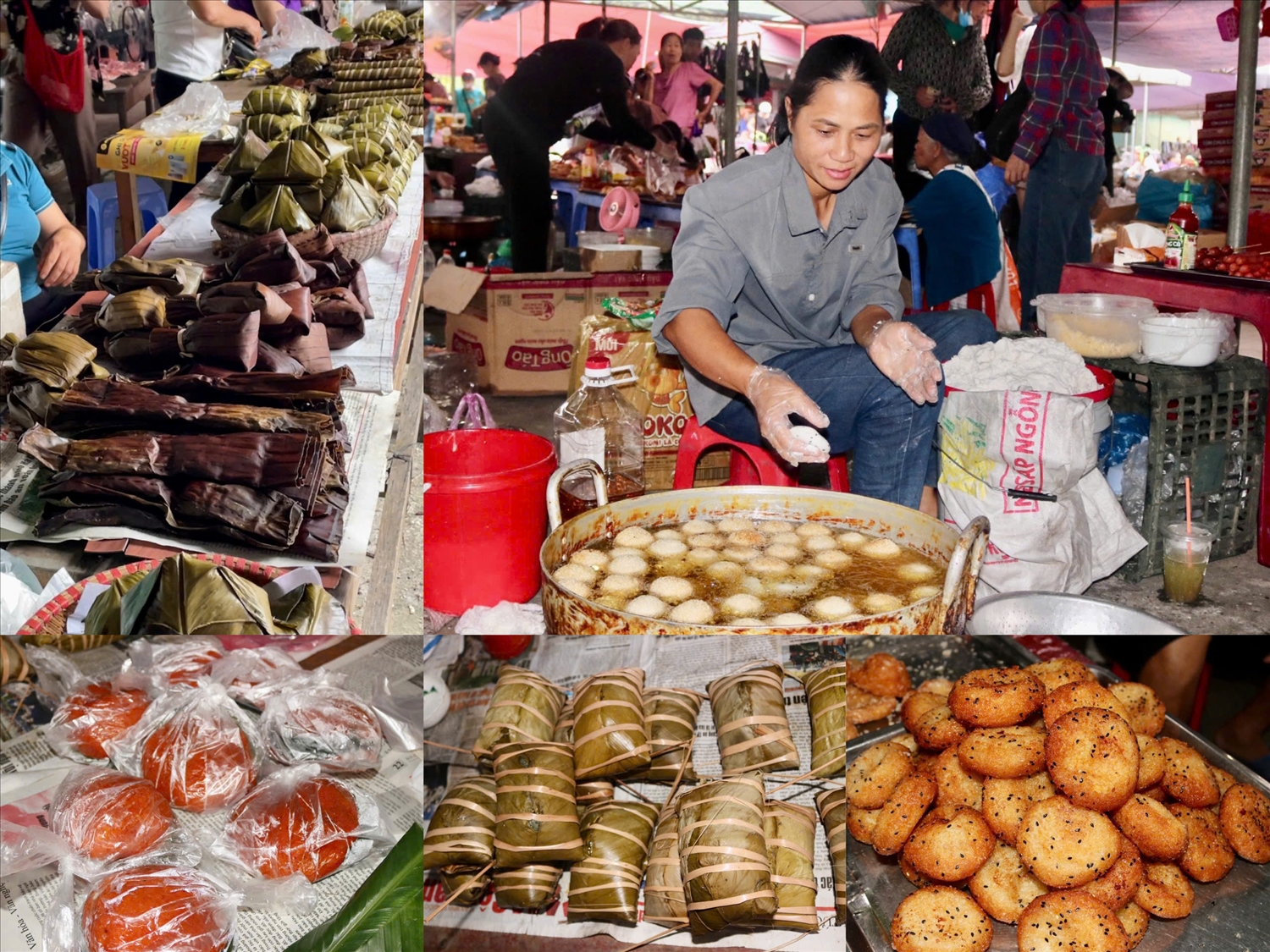 Đặc sắc các món ăn tại chợ phiên.