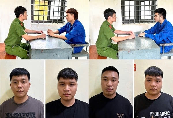 7 đối tượng bị tạm giữ và 2 đối tượng bị triệu tập. Ảnh: Công an Phú Thọ