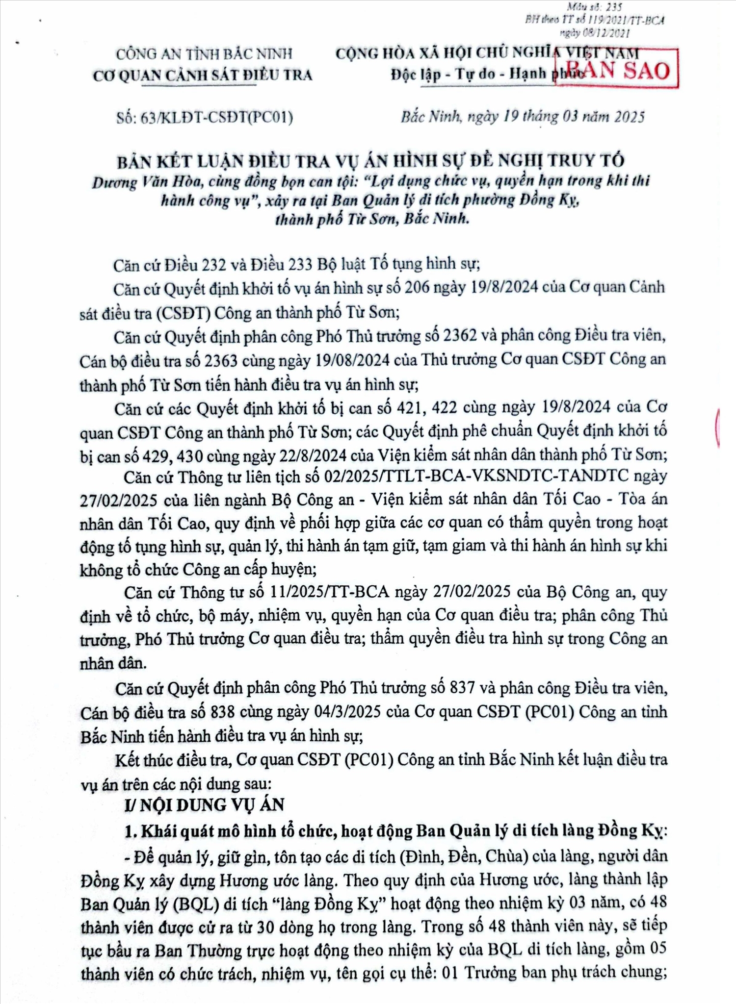 Vẫn còn nhiều vấn đề chưa được làm rõ trong vụ án hình sự làm thất thoát tiền quỹ di tích chùa làng Đồng Kỵ.