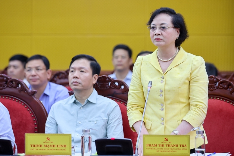 Bộ trưởng Nội vụ Phạm Thị Thanh Trà phát biểu tại buổi làm việc - Ảnh: VGP/Nhật Bắc