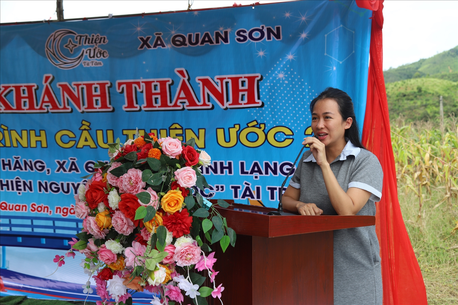 Đại diện nhà tài trợ phát biểu tại Lễ khánh thành