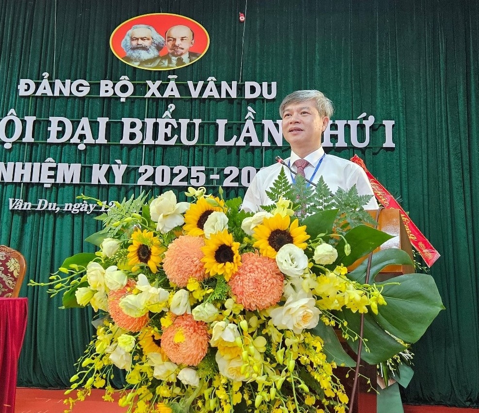 Ông Mai Xuân Bình, Tỉnh ủy viên, Giám đốc Sở Tư pháp Thanh Hóa phát biểu chỉ đạo tại Đại hội. (Ảnh: Quỳnh Trâm)