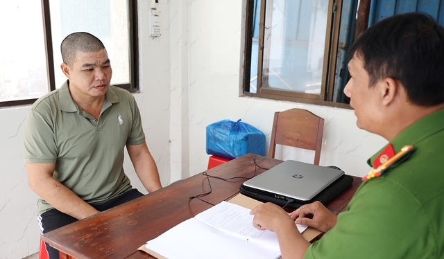 Đối tượng Lương Văn Tho khai nhận tại Cơ quan Công an