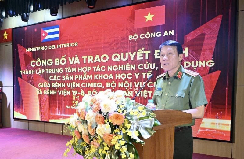 Bộ trưởng Lương Tam Quang phát biểu tại buổi lễ. Ảnh: Báo CAND