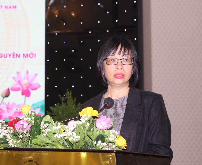 Phó Chủ tịch UBND tỉnh Gia Lai Nguyễn Thị Thanh Lịch phát biểu tại Hội thảo (Ảnh N.M)