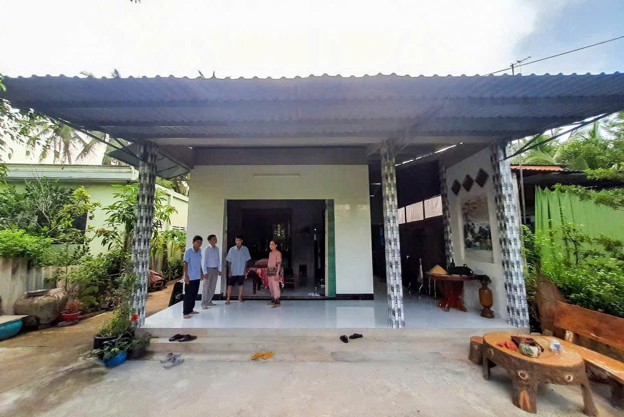 Căn nhà mới kiên cố của gia đình ông Nguyễn Văn Nên tại xã Bình Phú