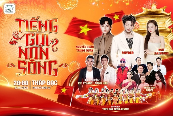 Chương trình âm nhạc “Tiếng gọi non sông – Đại tiệc âm nhạc và pháo hoa” diễn ra vào tối 31/8. ảnh CTV