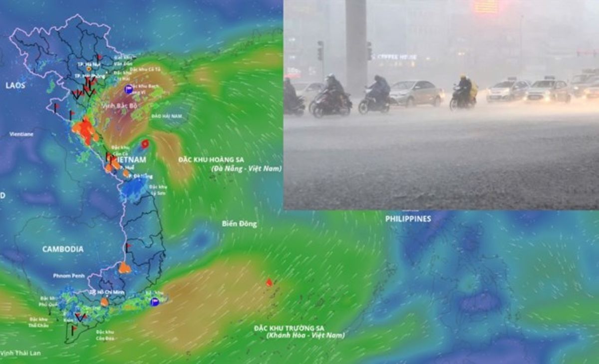 Vị trí bão số 6 hồi 8 giờ ngày 30.8. (Ảnh: Hệ thống Giám sát thiên tai Việt Nam)