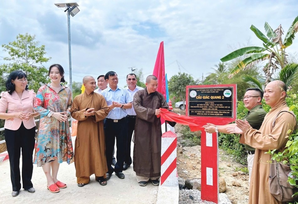 Cầu dân sinh Giác Quang 2 tại xã Thanh Sơn được khánh thành ngày 25/4/2025 từ nguồn vận động của Ban Trị sự Giáo hội Phật giáo Việt Nam tỉnh Đồng Nai