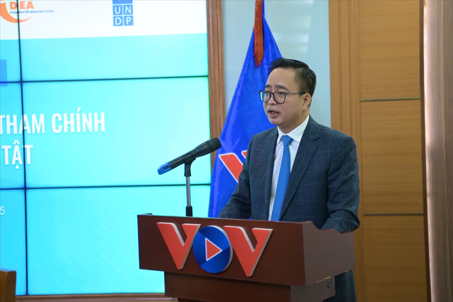 Ông Phạm Mạnh Hùng, Phó Tổng Giám đốc Đài Tiếng nói Việt Nam phát biểu tại buổi tập huấn