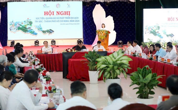Quang cảnh Hội nghị nghị Xúc tiến, quảng bá và phát triển du lịch Tây Bắc - Thành phố Hồ Chí Minh, năm 2025. Ảnh: Trung Kiên/TTXVN