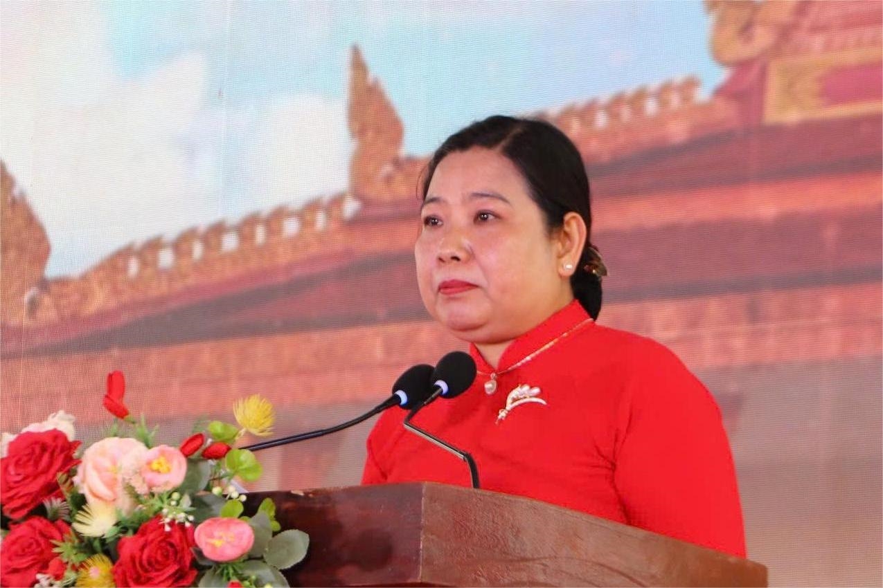 Bà Hồ Thị Cẩm Đào, Phó Bí thư Thành ủy, Chủ tịch Ủy ban MTTQ Việt Nam thành phố Cần Thơ, phát biểu tại chương trình.