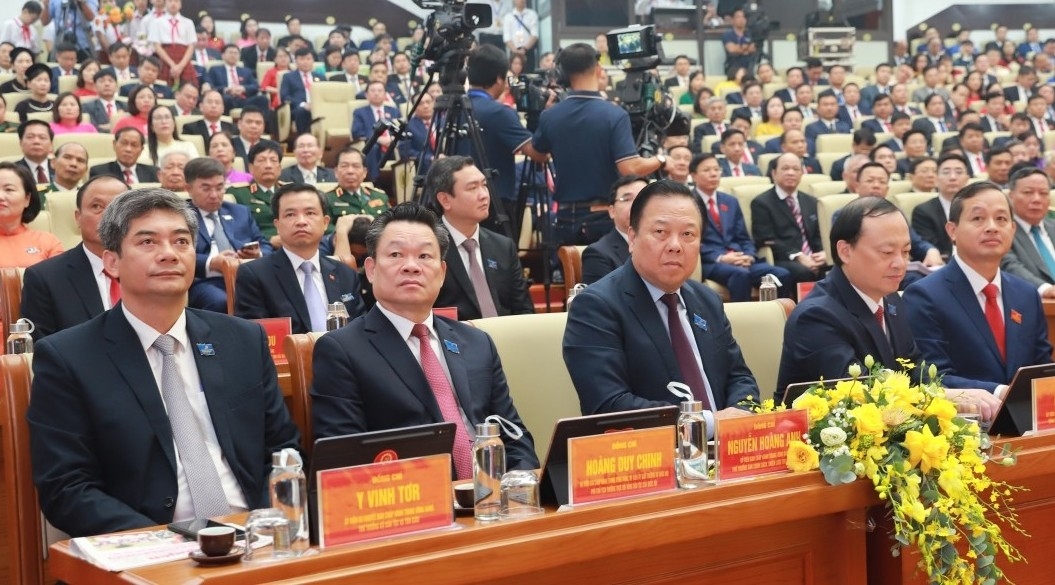 Thứ trưởng Bộ Dân tộc và Tôn giáo Y Vinh Tơr dự Đại hội.