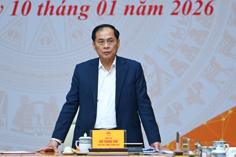 Phó Thủ tướng Chính phủ Bùi Thanh Sơn phát biểu tại Hội nghị - Ảnh: VGP/Nhật Bắc