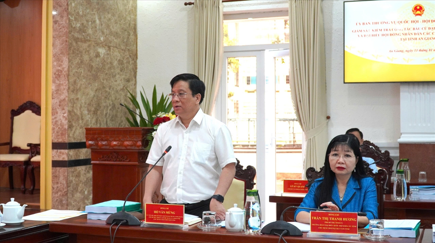 ông Hồ Văn Mừng, Chủ tịch Ủy ban nhân dân tỉnh, Chủ tịch Ủy ban bầu cử tỉnh An Giang, kiến nghị Trung ương sớm tổ chức tập huấn nghiệp vụ và phân bổ kinh phí bầu cử