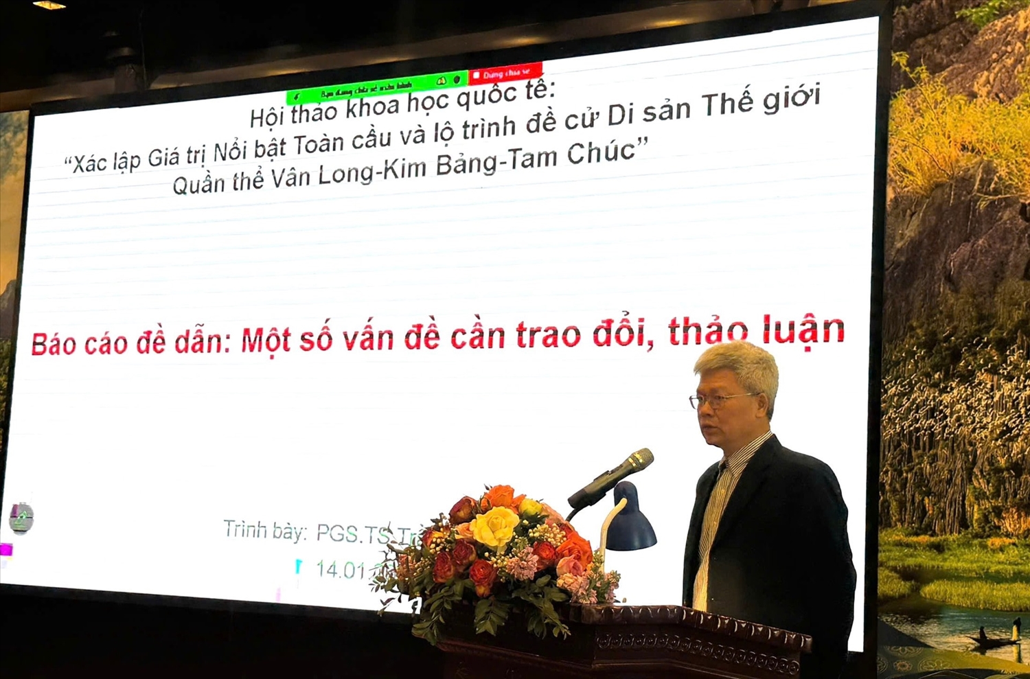 PGS.TS Trần Tân Văn, nguyên Viện trưởng Viện Địa chất và Khoáng sản phát biểu tại Hội thảo.
