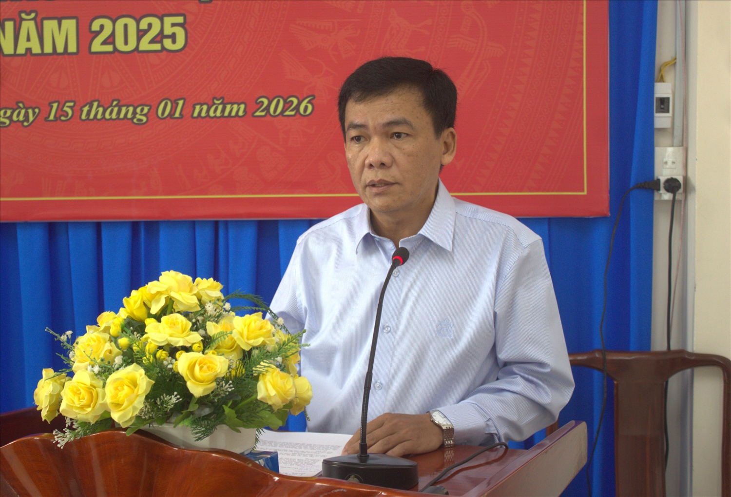 Ông Lâm Hoàng Mẫu, Giám đốc Sở Dân tộc và Tôn giáo TP. Cần Thơ, phát biểu tại hội nghị