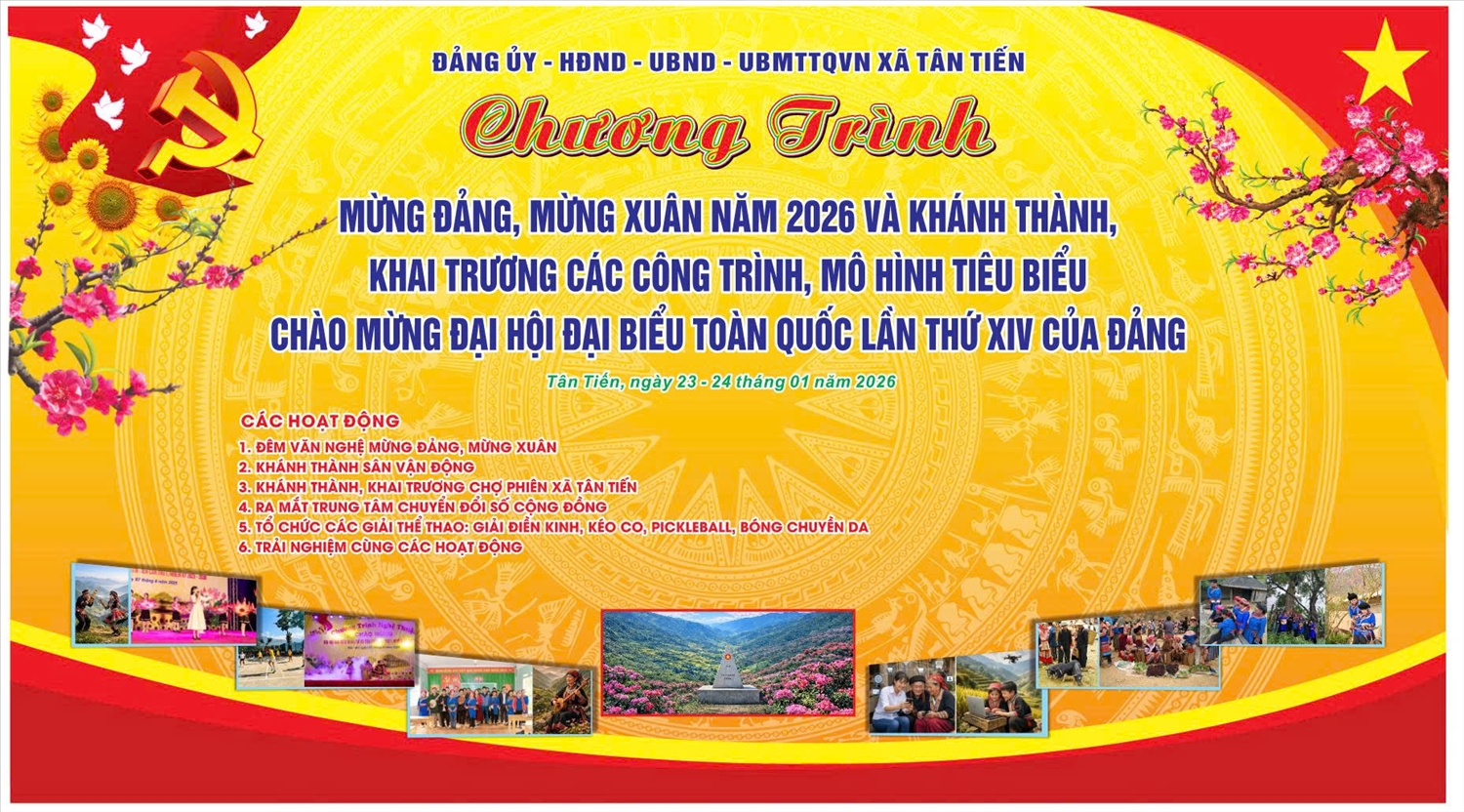 (TIN PHỐI HỢP): Tân Tiến (Tuyên Quang): Tổ chức chuỗi hoạt động mừng Đảng, mừng Xuân gắn với khánh thành các công trình dân sinh