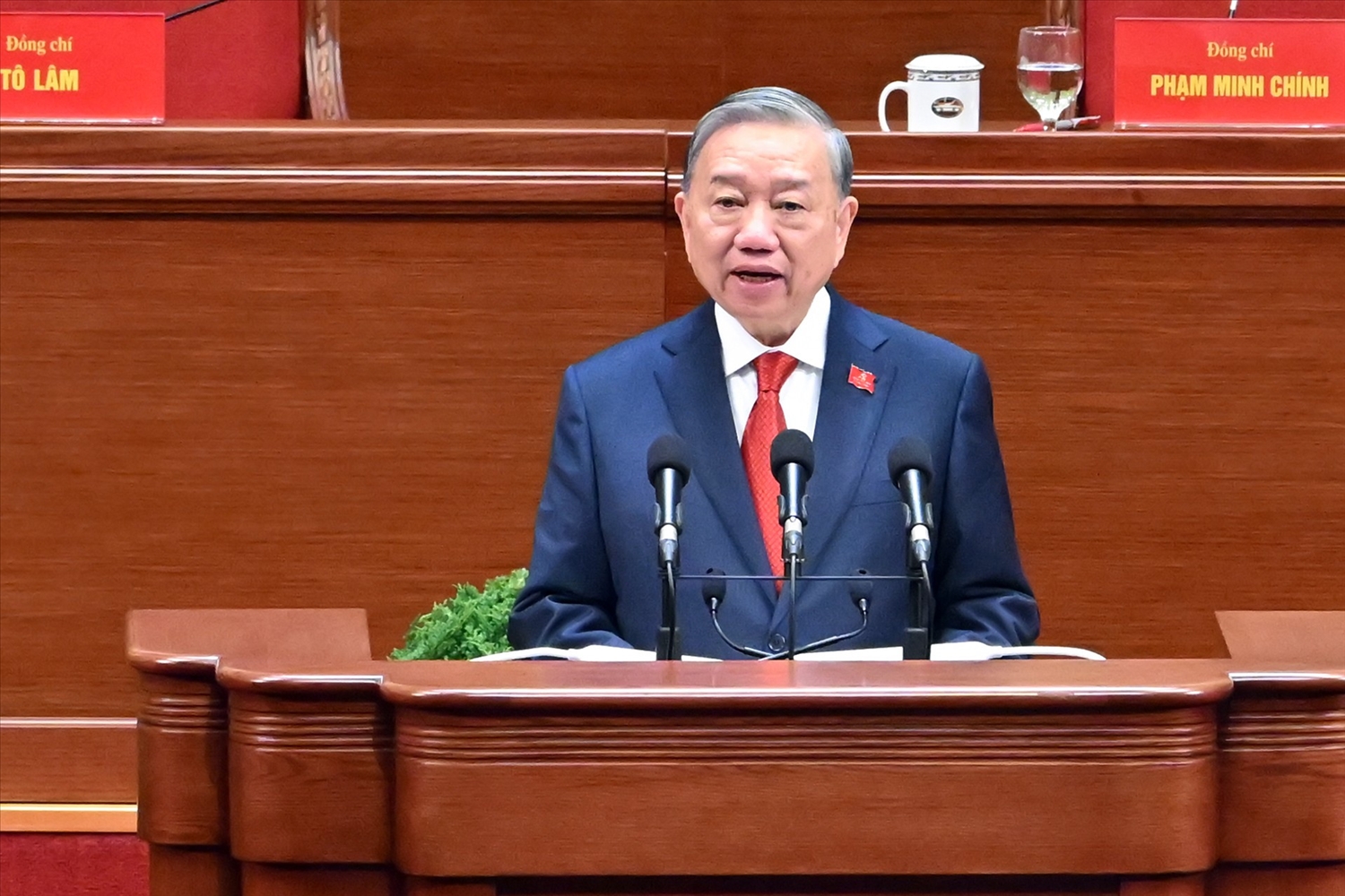 Tổng Bí thư Tô Lâm phát biểu tại Lễ Bế mạc Đại hội lần thứ XIV của Đảng Cộng sản Việt Nam.