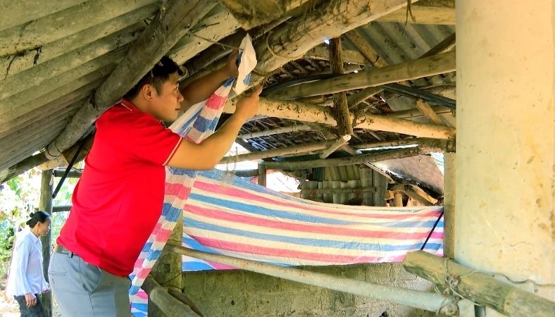 Người dân che bạt tránh gió cho đàn gia súc trong mùa rét. (Ảnh minh họa)