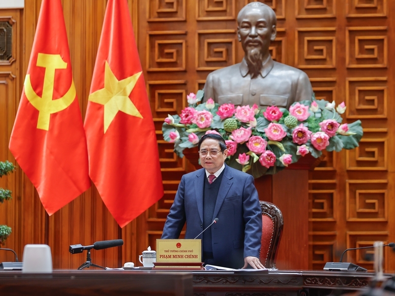 Thủ tướng Chính phủ Phạm Minh Chính, Trưởng Ban Chỉ đạo của Chính phủ về quản lý, điều hành kinh tế vĩ mô chủ trì Phiên họp thứ hai của Ban Chỉ đạo - Ảnh: VGP/Nhật Bắc