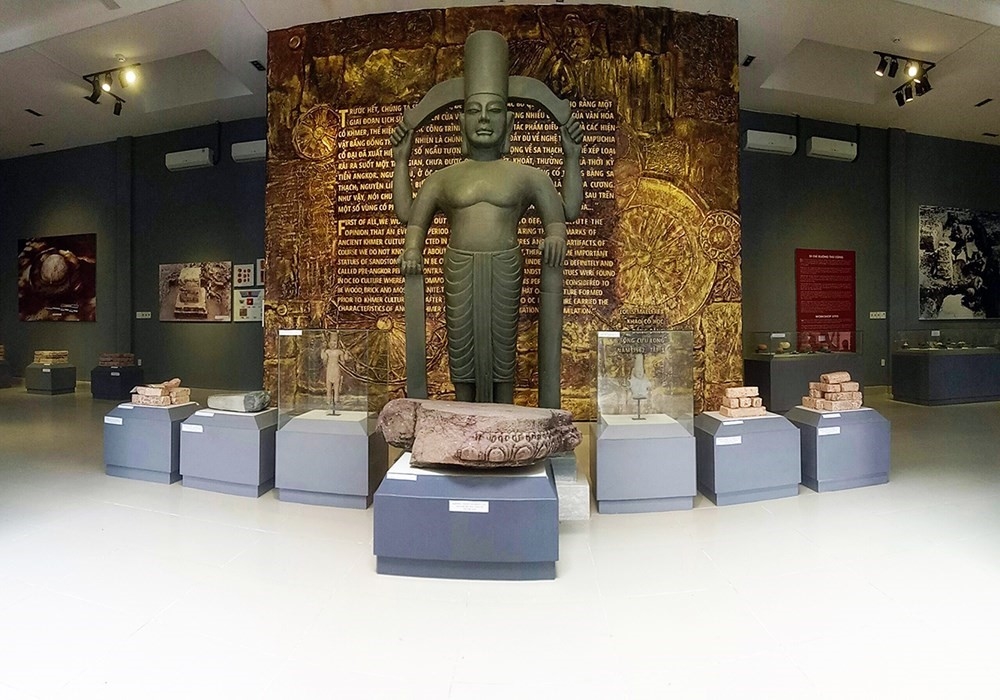 Những hiện vật của Khu di tích khảo cổ Óc Eo - Ba Thê được trưng bày ở Nhà trưng bày Văn hóa Óc Eo tại An Giang (Ảnh TL)