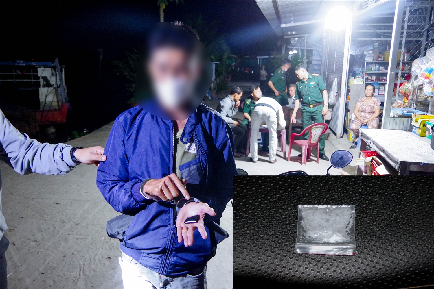 Đối tượng H.T.P cùng số tang vật tại hiện trường