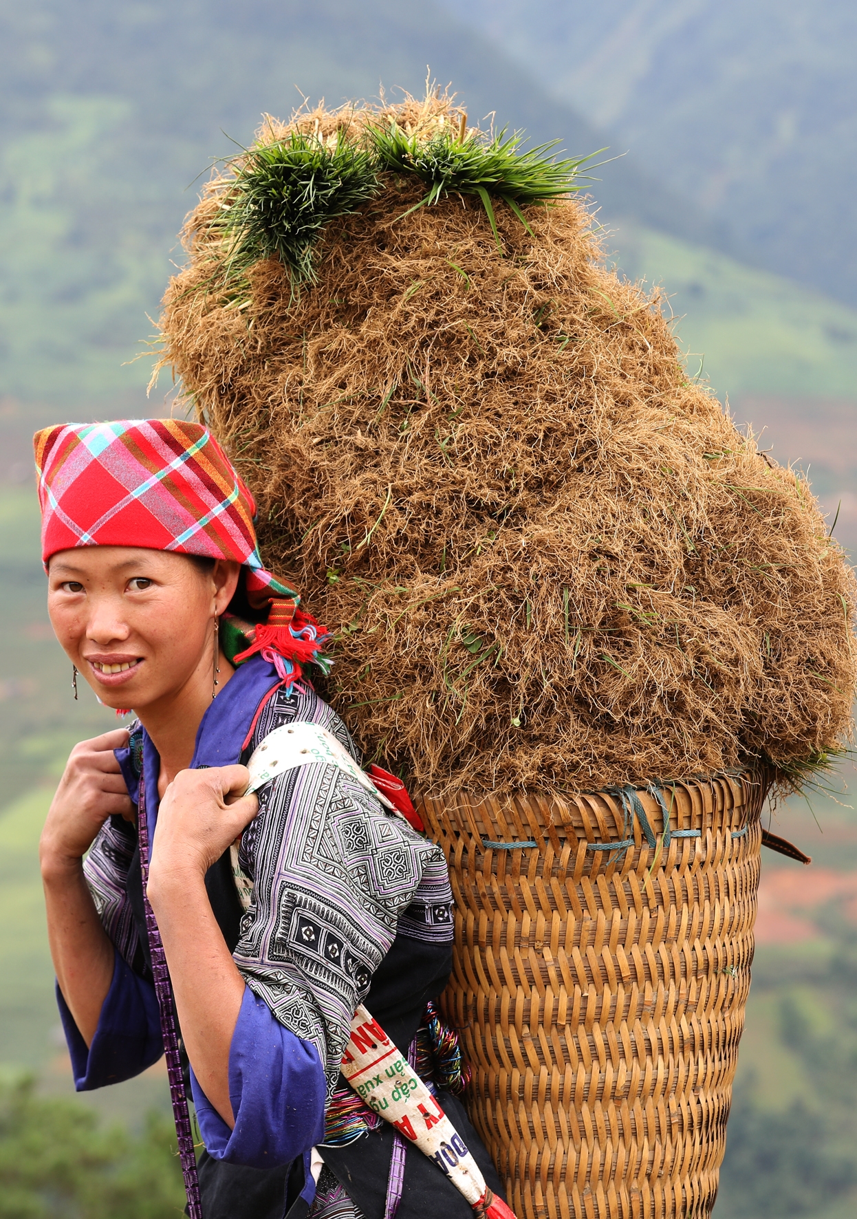 Để gùi được những vật dụng nặng, hai chiếc quai đeo của lu cở được làm từ thân cây móc, cây mây, cây song nếp, được tết chắc chắn và đính vào thân lu cở.