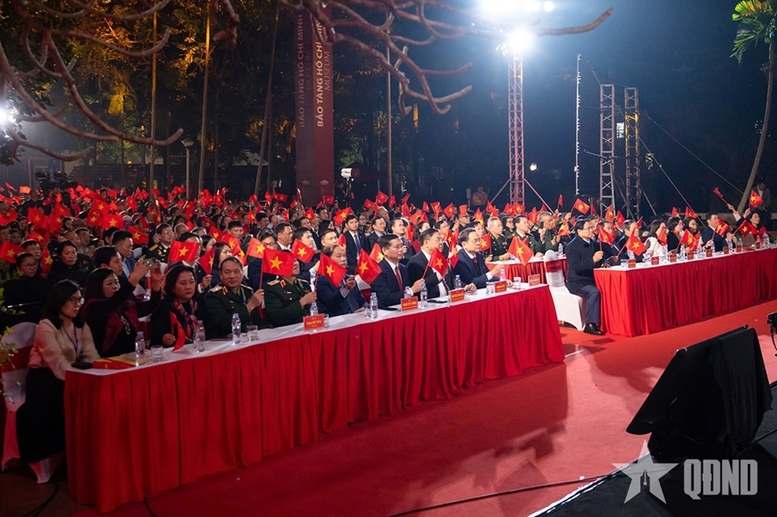 Các đại biểu dự chương trình tại điểm cầu Hà Nội - Ảnh: QĐND