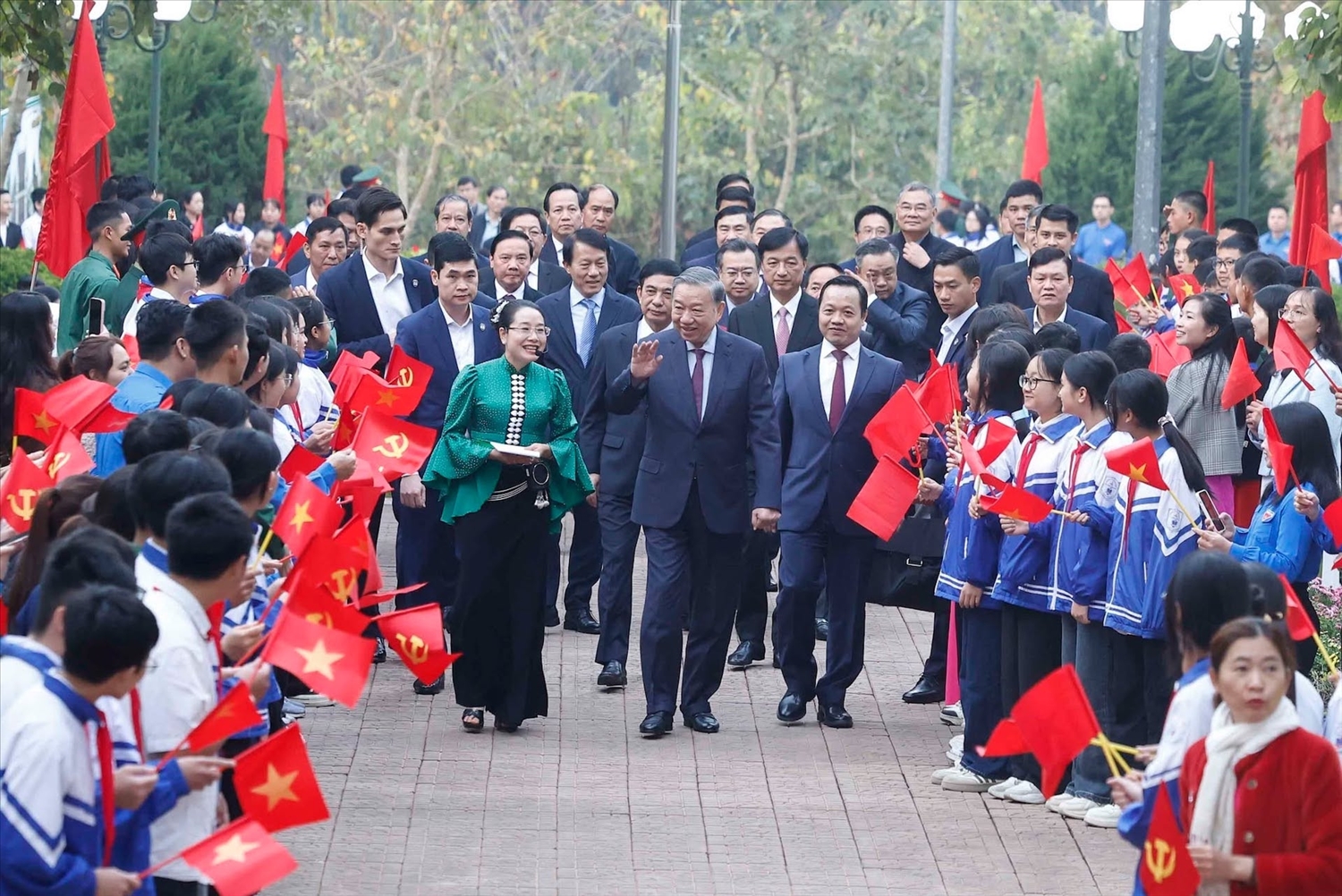 Tổng Bí thư Tô Lâm đến dự buổi lễ. Ảnh: TTXVN 